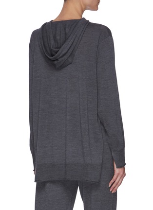 Back View - Click To Enlarge - THEORY - 'Empire' side slit wool hoodie