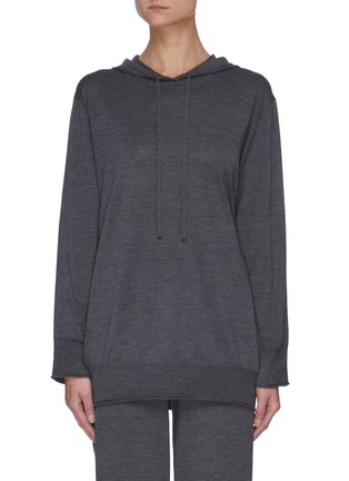 Main View - Click To Enlarge - THEORY - 'Empire' side slit wool hoodie