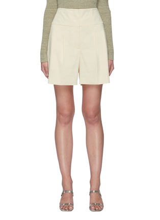 Main View - Click To Enlarge - THEORY - Eco Crunch pleated linen carrot shorts
