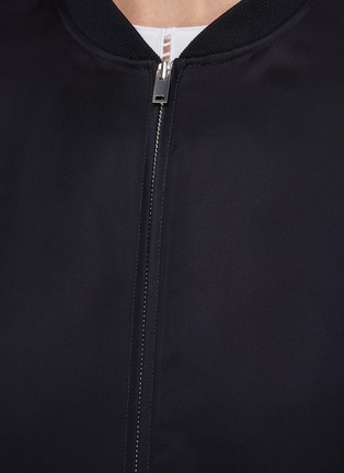  - THEORY - Tie Cuff Zip Front Bomber Jacket