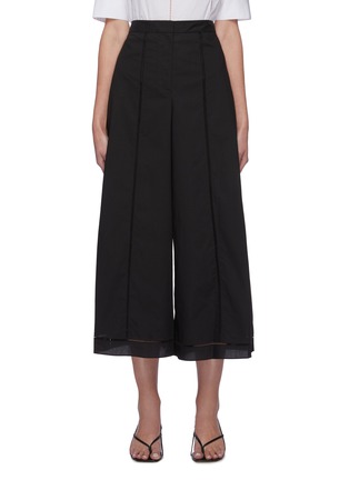 Main View - Click To Enlarge - THEORY - Eyelet Detail Crop Wide Leg Cotton Pants