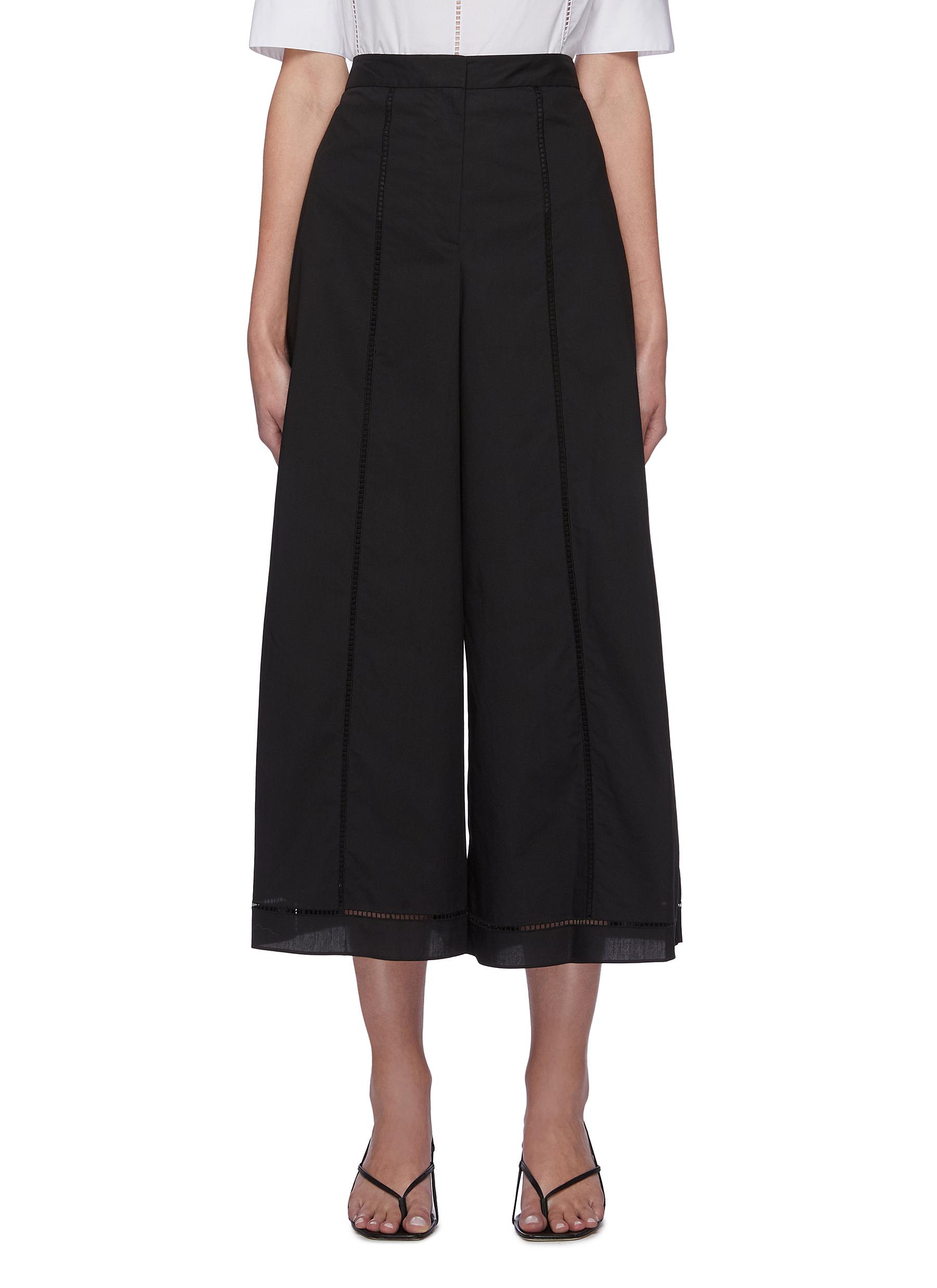 Theory Talbert Fairfield Pinstripe Wide-leg Pants In Black