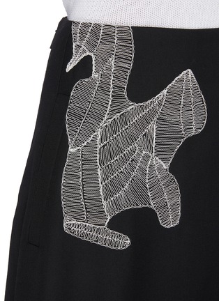 Detail View - Click To Enlarge - TIBI - Graphic Crochet Patch A-line Midi Skirt