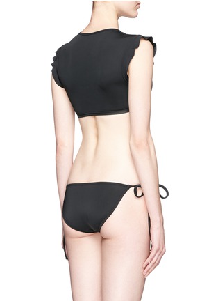 Back View - Click To Enlarge - BETH RICHARDS - 'Sophia' flutter sleeve cropped swim top