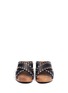 Front View - Click To Enlarge - SAINT LAURENT - Stud leather wooden clog mule sandals