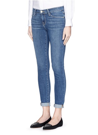 Front View - Click To Enlarge - FRAME - 'Le Skinny de Jeanne' whiskered jeans