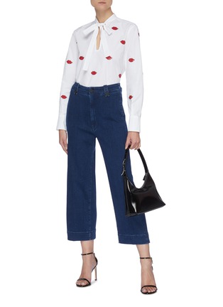 Figure View - Click To Enlarge - MOTHER - 'The Zipped Greaser' Wide Leg Jeans