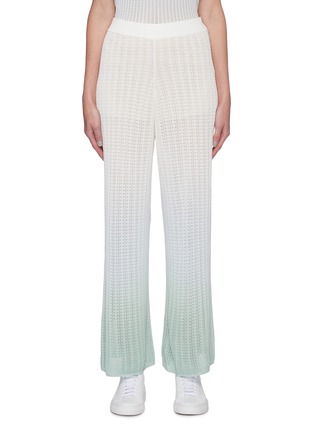 Main View - Click To Enlarge - CRUSH COLLECTION - Ombré pointelle wide leg pants