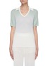 Main View - Click To Enlarge - CRUSH COLLECTION - Ombré pointelle V-neck polo shirt