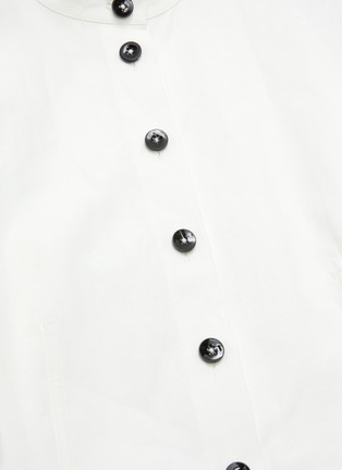 Detail View - Click To Enlarge - JIL SANDER - Bishop Sleeves Stand Collar Linen Shirt Dress