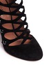 Detail View - Click To Enlarge - ALAÏA - Lasercut caged suede booties