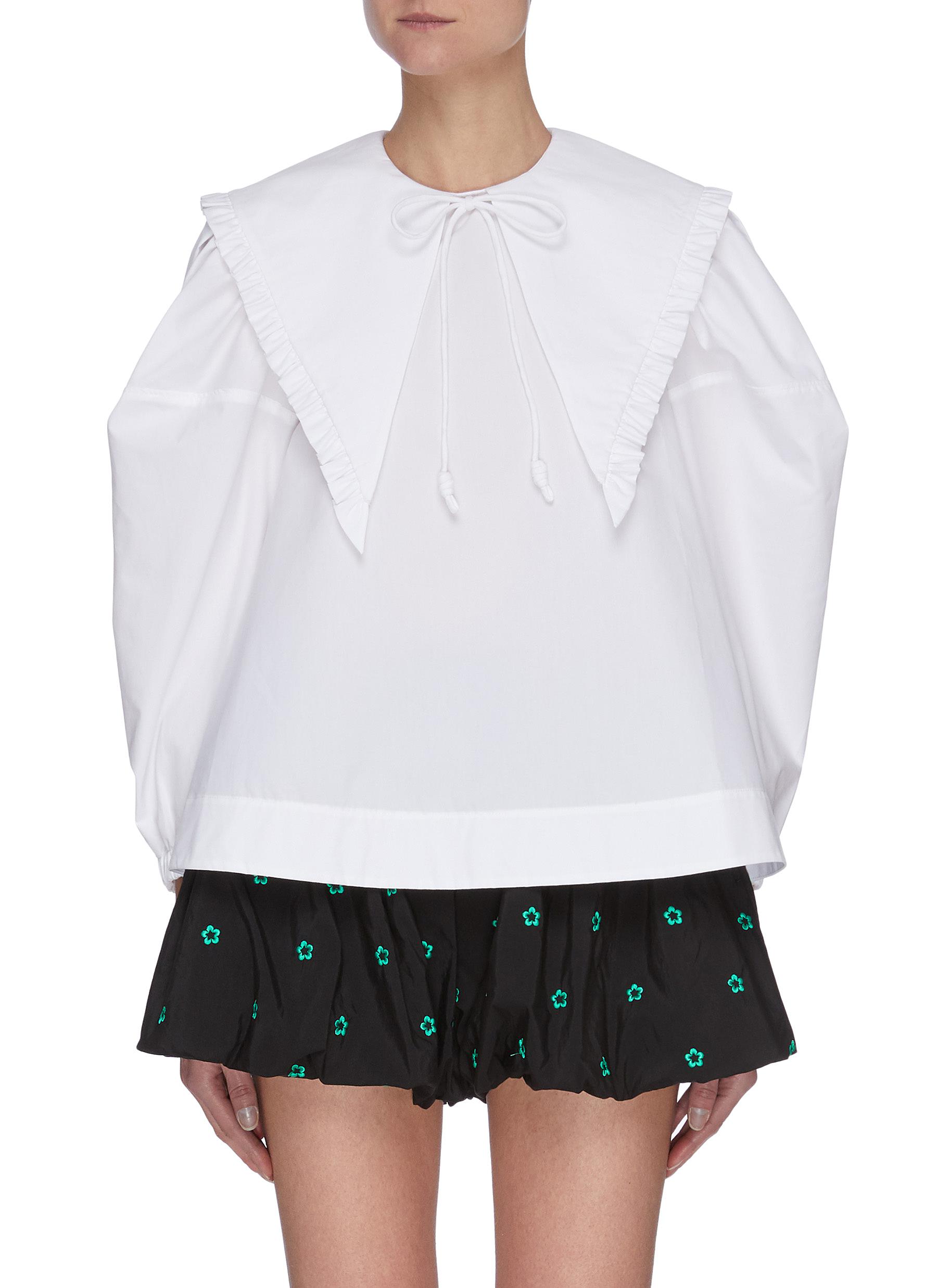 ruffle collar top