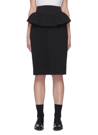 Main View - Click To Enlarge - SHUSHU/TONG - Pleated double layer midi skirt