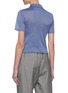 Back View - Click To Enlarge - MIU MIU - Crystal Embellished Logo Plaque Zip Front Short Sleeve Knit Shirt