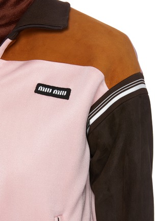  - MIU MIU - Logo Tab Colourblock Cropped Jacket