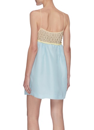 Back View - Click To Enlarge - MIU MIU - Bow waist embroidered mini dress