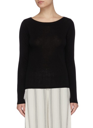 Main View - Click To Enlarge - VINCE - Boat neck cashmere blend sweater