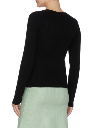 Back View - Click To Enlarge - VINCE - Square neck ribbed cashmere sweater