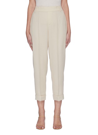 Main View - Click To Enlarge - VINCE - Roll Cuff Front Pleat Taper Leg Crop Pants