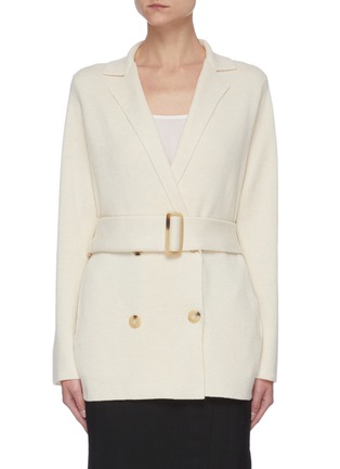 Main View - Click To Enlarge - VINCE - Belted Wool Cashmere Blend Knit Coat