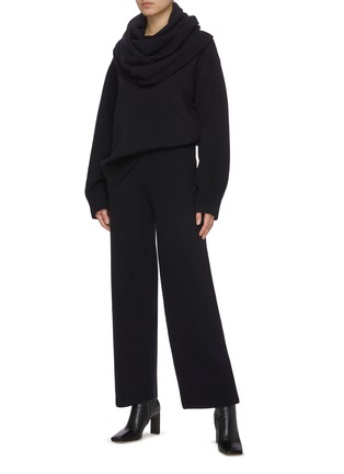 Figure View - Click To Enlarge - THE FRANKIE SHOP - Rib Knit Wool Blend Pants