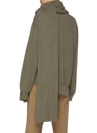 Back View - Click To Enlarge - THE FRANKIE SHOP - Rib Knit Mock Neck Sweater and Scarf Set