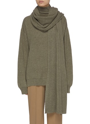Main View - Click To Enlarge - THE FRANKIE SHOP - Rib Knit Mock Neck Sweater and Scarf Set