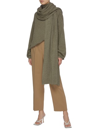 Figure View - Click To Enlarge - THE FRANKIE SHOP - Rib Knit Mock Neck Sweater and Scarf Set