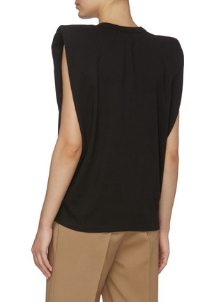 Back View - Click To Enlarge - THE FRANKIE SHOP - 'Eva' Padded Shoulder Sleeveless Cotton Top