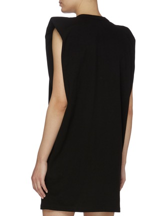 Back View - Click To Enlarge - THE FRANKIE SHOP - 'Tina' Padded Shoulder Sleeveless Cotton T-shirt Dress
