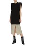 Figure View - Click To Enlarge - THE FRANKIE SHOP - 'Tina' Padded Shoulder Sleeveless Cotton T-shirt Dress