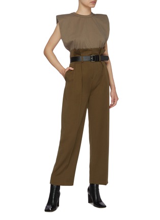 Figure View - Click To Enlarge - THE FRANKIE SHOP - Belted Straight Leg Suiting Pants
