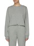 Main View - Click To Enlarge - THE FRANKIE SHOP - Padded Shoulder Retractable Drawstring Hem Cotton Sweatshirt