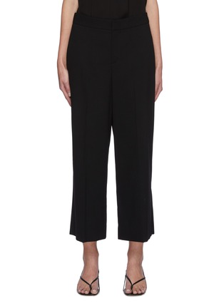 Main View - Click To Enlarge - VINCE - Centre Pleat Wide Leg Crop Twill Pants