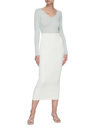 Figure View - Click To Enlarge - VINCE - Ribbed Midi Pencil Skirt