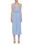 Main View - Click To Enlarge - VINCE - Asymmetric Tier Sleeveless Crinkle Satin Midi Dress