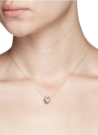 Detail View - Click To Enlarge - BAO BAO WAN - Spike bomb pendant diamond pavé 18k white gold necklace