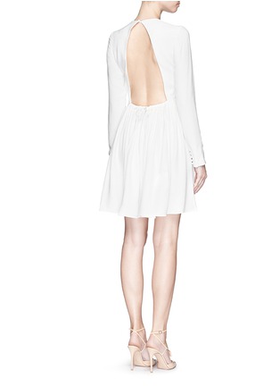 Back View - Click To Enlarge - VICTORIA, VICTORIA BECKHAM - Drawstring open back textured cady dress