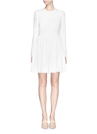 Main View - Click To Enlarge - VICTORIA, VICTORIA BECKHAM - Drawstring open back textured cady dress