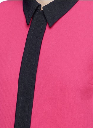 Detail View - Click To Enlarge - VICTORIA, VICTORIA BECKHAM - Contrast trim wool crepe shirt dress