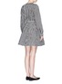 Back View - Click To Enlarge - VICTORIA, VICTORIA BECKHAM - Gingham check cloqué belted zip dress