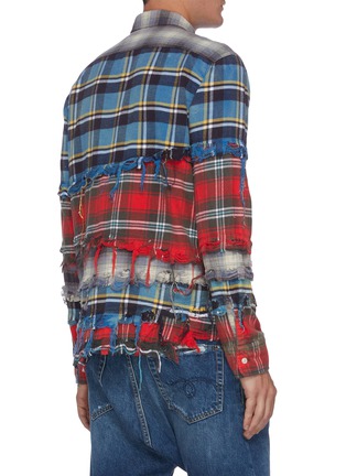 Back View - Click To Enlarge - R13 - Panelled plaid shirt