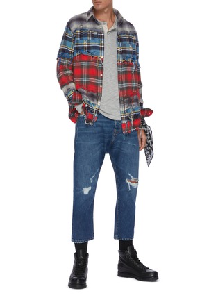 Figure View - Click To Enlarge - R13 - Panelled plaid shirt