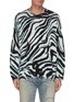 Main View - Click To Enlarge - R13 - Distressed oversized zebra print sweater