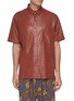 Main View - Click To Enlarge - NANUSHKA - Chest pocket vegan leather shirt