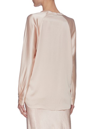 Back View - Click To Enlarge - VINCE - Satin band collar blouse