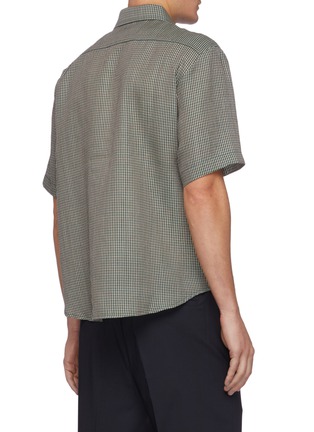 Back View - Click To Enlarge - CORNERSTONE - Point Collar Mini Checker Print Bowling Shirt