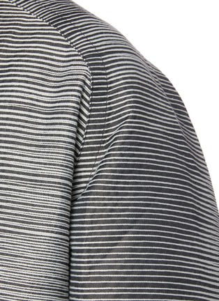  - CORNERSTONE - Exaggerated Collar Horizontal Stripe Shirt Jacket