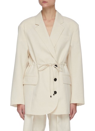 Main View - Click To Enlarge - SHORT SENTENCE - Elastic waist toggle single-breasted blazer