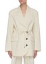 Main View - Click To Enlarge - SHORT SENTENCE - Elastic waist toggle single-breasted blazer